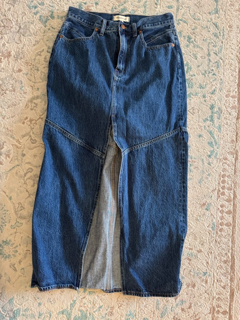 Madewell Dark Blue Denim Maxi Skirt